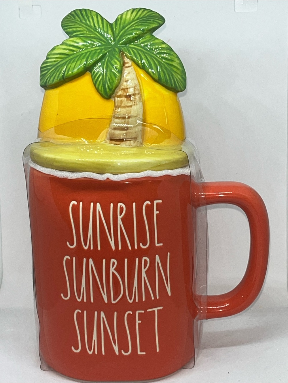Rae Dunn Sunrise Sunburn Sunset Orange Ceramic Palm-Top Mug